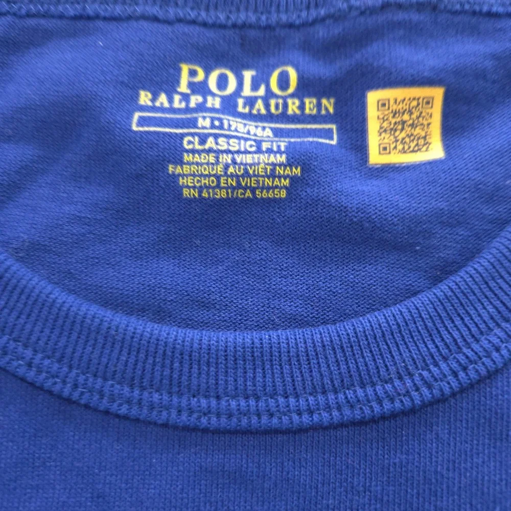 Polo Ralph Lauren hvwt T-Shirt Medium Mens Royal‎ BlueClassic Fit Long Sleeve